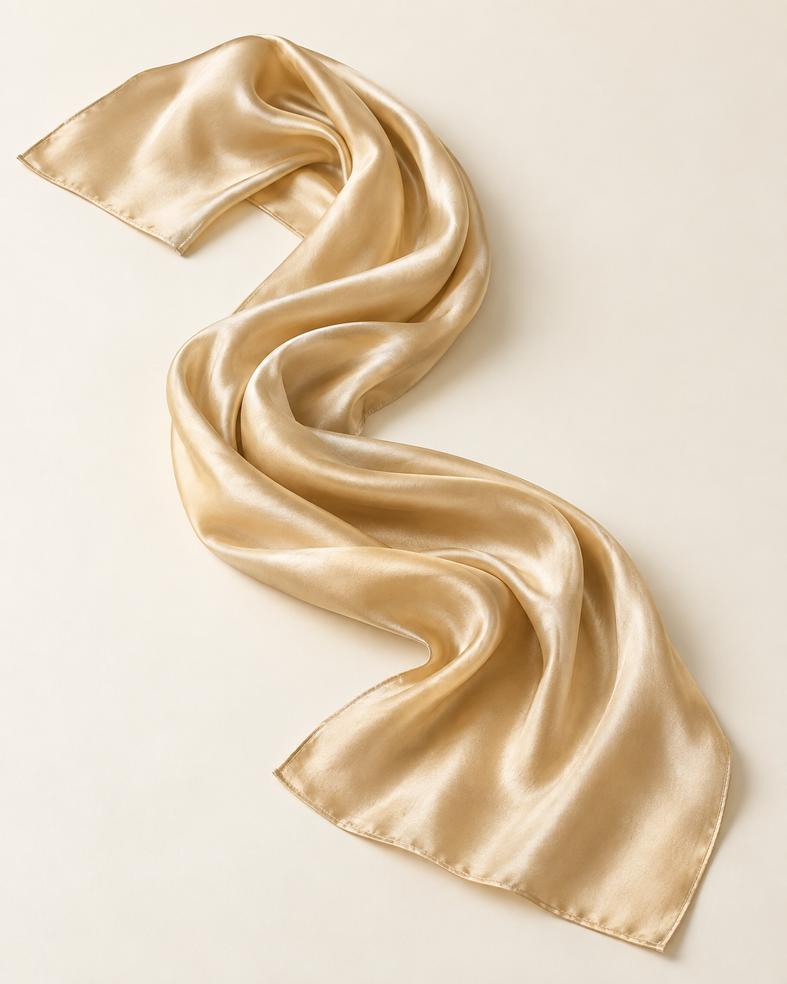 Illustration d’un voile champagne au drapé lumineux